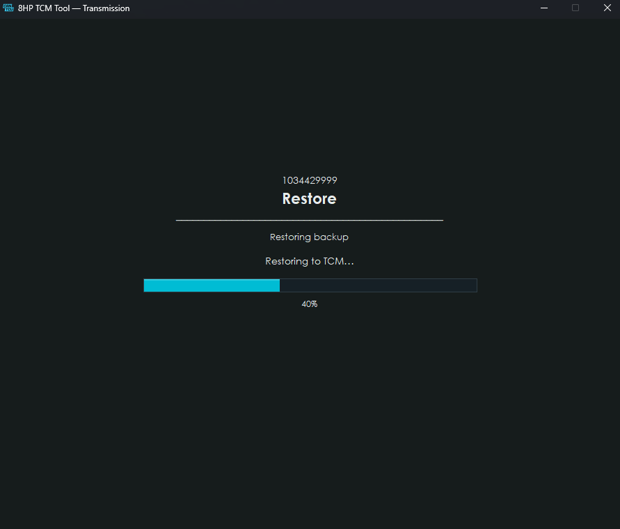 Backup restore in progress