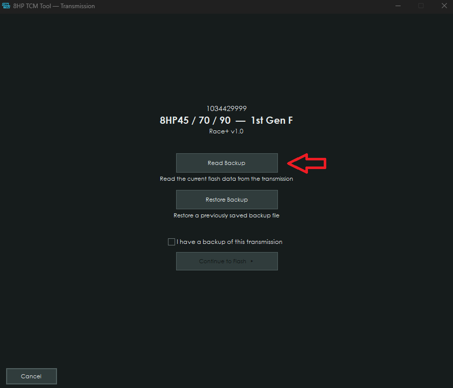 Read Backup option